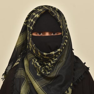 Light Green Palestine Keffiyeh Scarf: Traditional Arab Style Shemagh