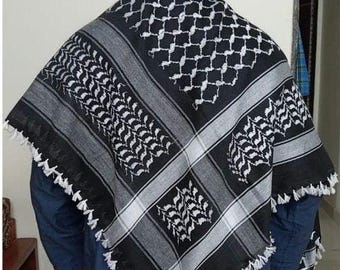 Palästina Keffiyeh Schal: Traditioneller arabischer Shemagh mit Quasten