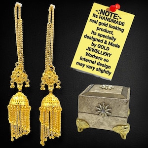 Handmade Gold-Plated Jhumka Earrings Set: Teen Jewelry