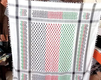 パレスチナのクーフィーヤ・スカーフ 48x48インチ 伝統的な