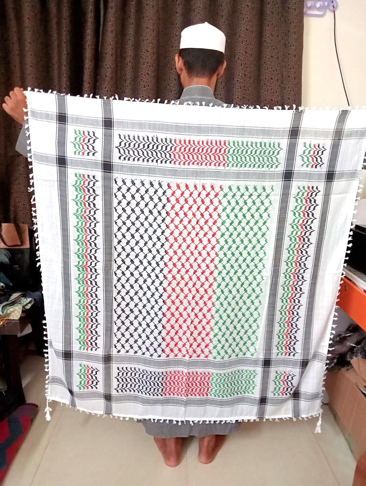 パレスチナのクーフィーヤ・スカーフ 48x48インチ 伝統的な