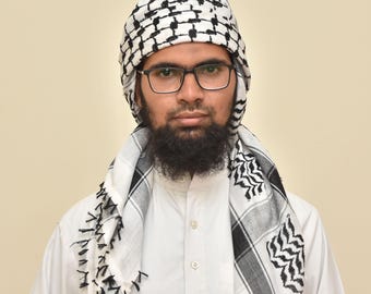 Palestine Keffiyeh Scarf: Traditional Arab Style Cotton Shemagh with Tassels