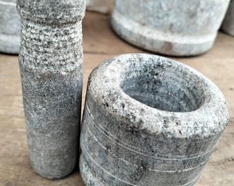 Stone Mortar and Pestle Set: Natural Herb & Spice Grinder (6.5cm)