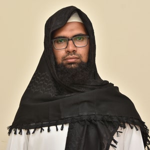 Palestine Dark Black Keffiyeh Kufiya Scarf (48*48)Free Palestine Traditional Shemagh With Tassels Arafat Hatta Arab Style Headscarf Unisex