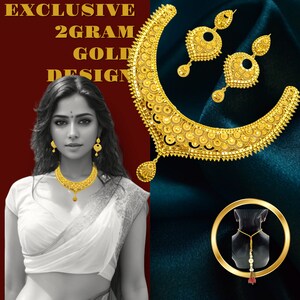Handcrafted Gold-Plated Necklace Set for Women | Ethnic Gold Necklace Jewelry For Party Wear | Wedding Gift for Her | Anniversary Gift |