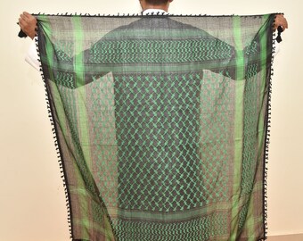 パレスチナ製クーフィーヤ（緑） パレスチナ製クーフィーヤ（緑） - メルカリ