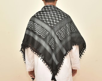 Foulard keffieh de Palestine : koufiya métallique, shemagh arabe traditionnel