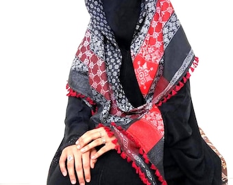 Écharpe Palestine Keffiyeh Kufiya (48*48) - Shemagh traditionnel palestinien gratuit avec glands Arafat Hatta Foulard de style arabe pour