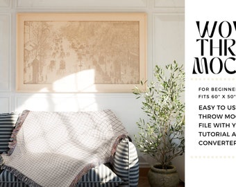 Woven Throw Mockup Template: Easy Photoshop Use (60" x 50")