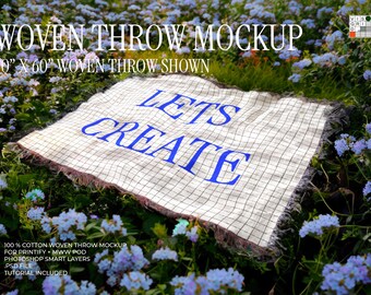 Floral gewebte Decke Mockup: 60 "x 50" (Photoshop)