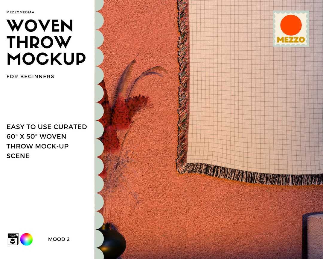 MOOD2 Woven Throw Blanket Mockup Close up Beginner Easy to Use