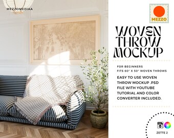 Gewebte Decke Mockup Vorlage: Einfache Photoshop Nutzung (60 "x 50"")