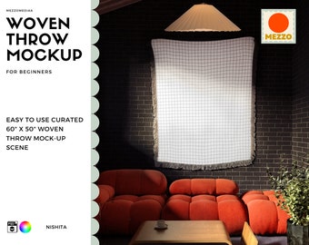 Woven Throw Blanket Mockup: Easy Beginner Template (Photoshop)