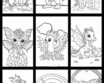 Dragon Coloring Books For Kids 9-12: A Fun And Easy Dragons Drawing,  Mythical Creatures Coloring Book Kids Cute Dragon Gift Ideas For  Thanksgiving And 