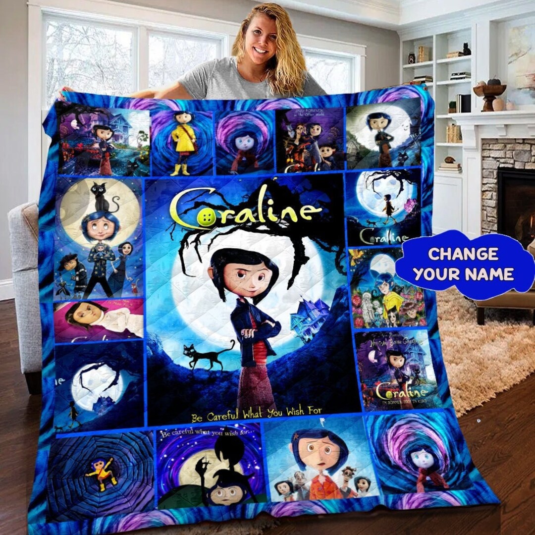 Personalized Coraline Blanket Coraline E O Mundo Secreto Etsy