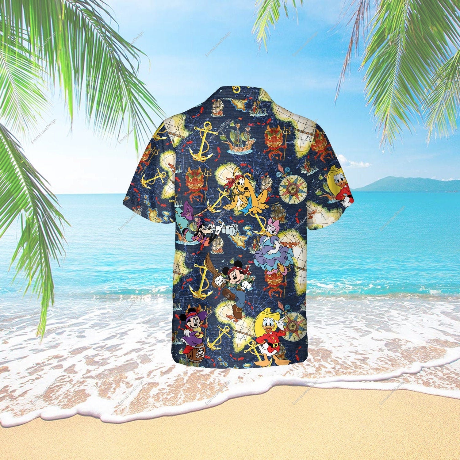 Discover Retro Pirated of the Caribbean Mickey and Friends Hawaiian Shirt