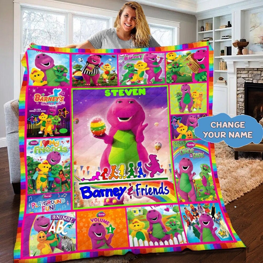 Barney and Friends Custom Quilt Blanket Barney the Dinosaur Etsy