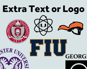 Extra text och logotyp för skärp och stola