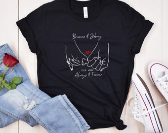 Always & Forever, Unisex T-Shirt,Custom shirts,Couples shirt,Valentines Day Gift,My Fiance,Personalized couples shirt,Matching Shirts
