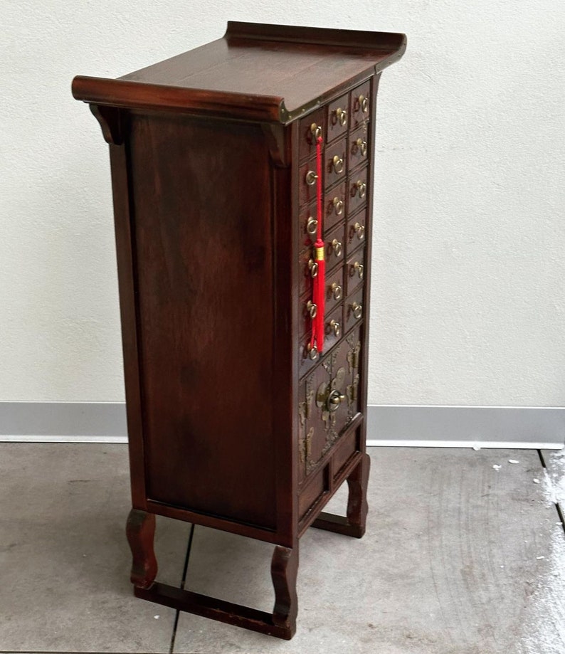 Korean Wooden Apothecary Chest. Vintage Apothecary Jewelry