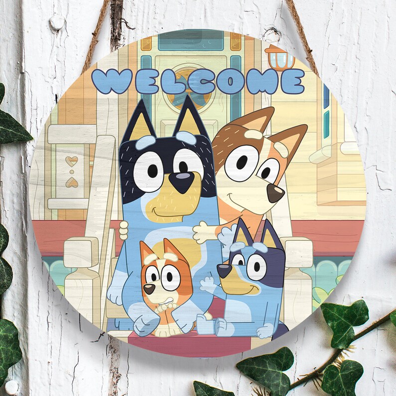 Bluey Door Hanging/wall Art Bluey Wooden Sign Bluey Etsy
