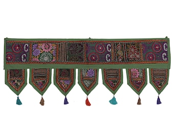 Patchwork Toran: Embroidered Indian Door Hanging, Boho Home Decor