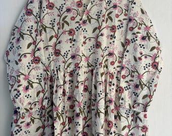 Summer Collection Long Gown, Hand Block Printed Cotton Maxi Dress, Indian Women Midi Dress