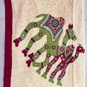 Twin Size Bedding Bedsheet, Animal Block Print Bedspread Bedsheet, Indian Handmade cotton Bedsheet, Light weight Wall Hanging Decor Bedsheet