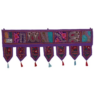 Handmade Indian Embroidered Door Hangings Banjara Window Toppers Bohemian Curtain Vintage Patchwork Toran Decorative Valances
