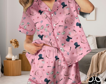 Waddles Gravity Falls Pajamas Set, Cute Pig Cartoon PJ Set, Pink Sleepwear, Cozy Lounge Set, Gravity Falls Fan Gift