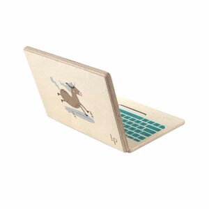 Pizarra de madera para computadora portátil / Pizarra plegable portátil para niños / Juguete educativo inspirado en Montessori / Pizarra de tiza para niños pequeños