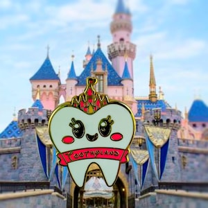 Happiest tooth on earth! Dental themed Disney  tooth shaped enamel pin.