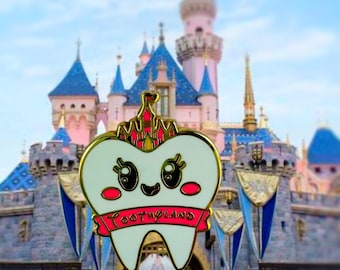 Happiest tooth on earth! Dental themed Disney  tooth shaped enamel pin.