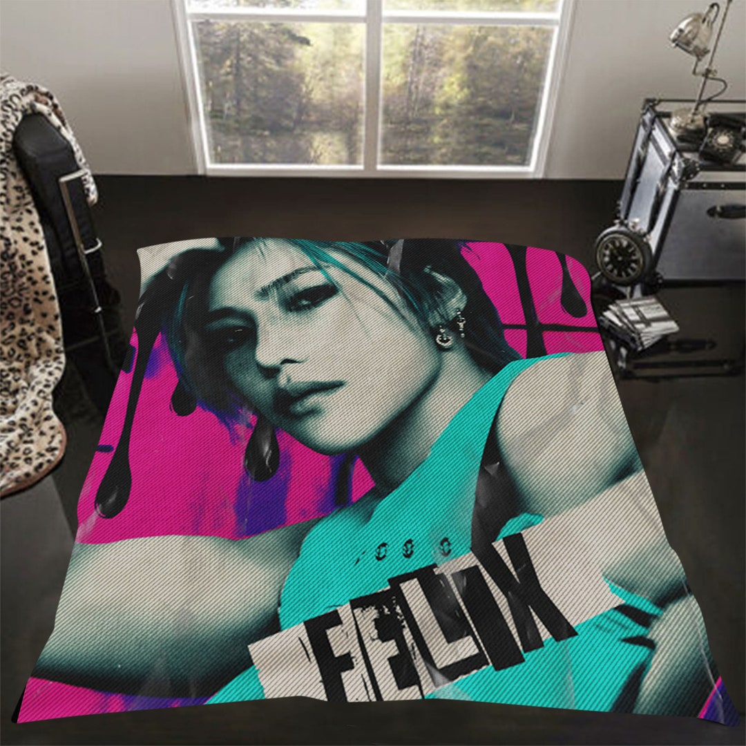 Felix Stray Kids Graphic Blanket Stray Kids Rockstar Blanket Etsy