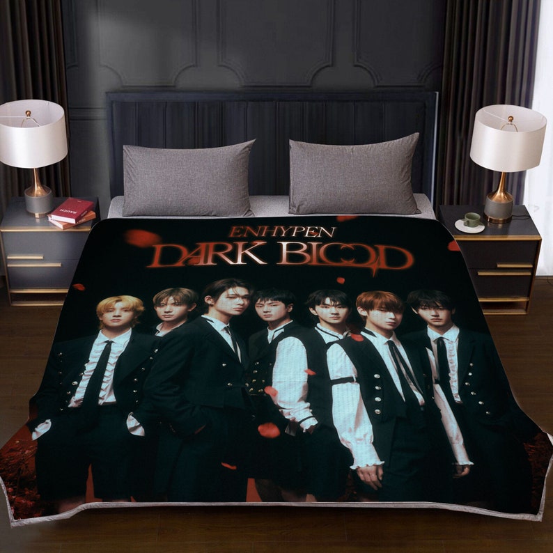 Enhypen Dark Blood Blanket Enhypen Kpop Blanket Kpop Etsy
