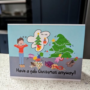 Drôle de parentalité nouvelle maman papa enfants A6 Carte de Noël mignonne conçue au Royaume-Uni | pour mari, femme, ami, nouveau bébé
