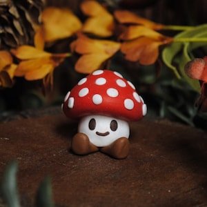 Lil Mushroom Desk Buddy - Handmade Polymer Clay Creation