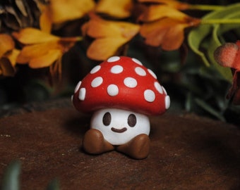 Lil Mushroom Desk Buddy - Handmade Polymer Clay Creation