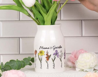 Personalized Grandma's Garden Flower Vase, Nana, Gigi,Nanny's Gift, Personalised Mother's Day Gift, Gift For Mum, Mum Gift, Grandparent Gift