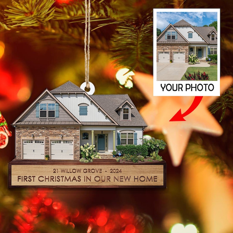 NEW! First Christmas In Our New Home Ornament 2025, Custom House Address Keepsake, Personalized Ornament for Families or New Homeowners