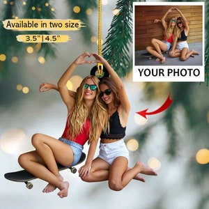 Best Friend Ornament, Ornaments Christmas Personalized, Anniversary Ornament, Picture Acrylic Ornament,Family Ornament, Besties Gifts