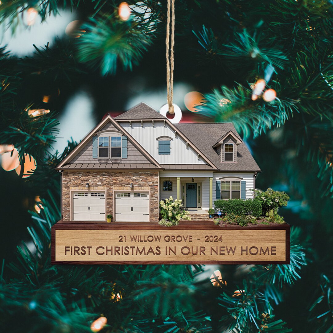Custom House Photo Ornament, House Photo Ornament, Christmas Ornament ...