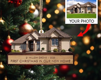 Personalized House Photo Ornament, House Photo Ornament, New Home Ornament, Christmas Ornament, Family Ornament, Christmas Gift for Family