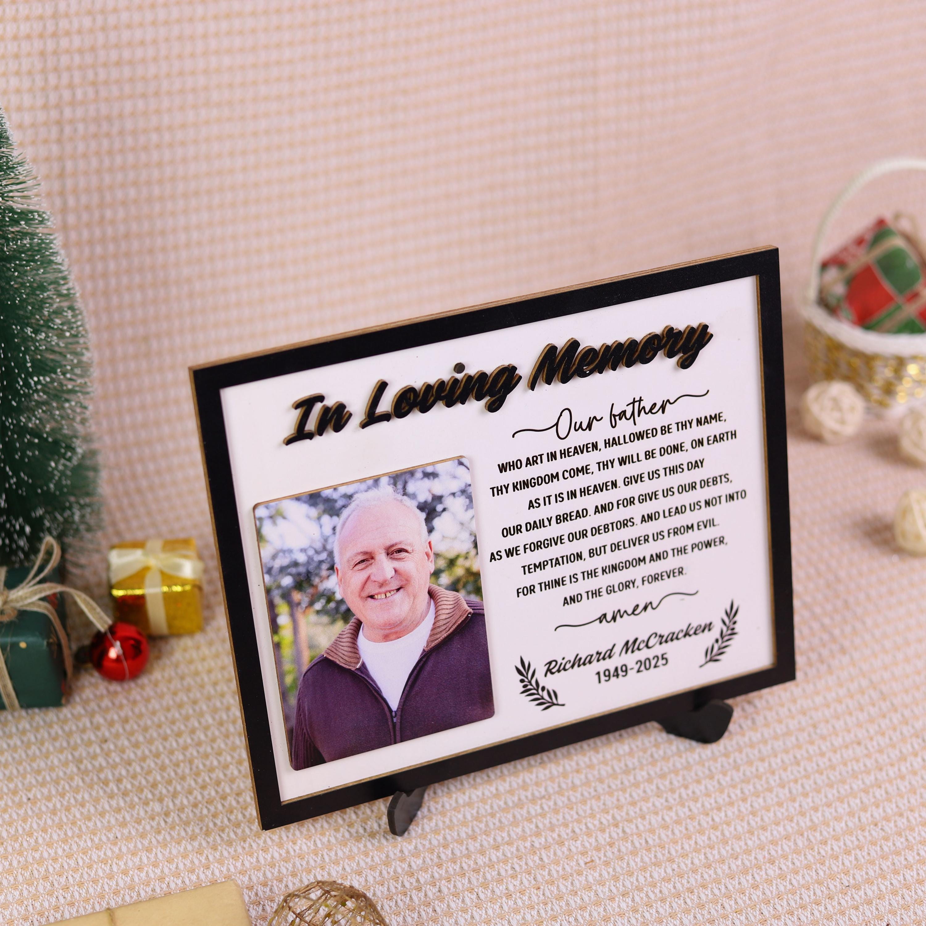 Personalized Photo Memorial Frame, in Loving Memory Keepsake, Custom ...