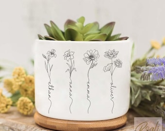 Mini maceta personalizada para jardín de la abuela, maceta para nietos, maceta suculenta Nana, regalos para Mimi Gardener, regalos del Día de la Madre