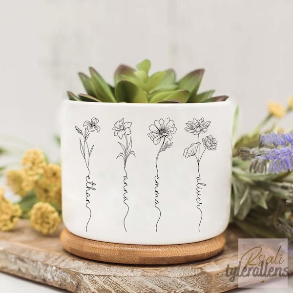 Personalized Grandma's Garden Mini Plant Pot, Grandkids Flower Pot, Nana Succulent Pot, Gifts for Mimi Gardener, Mother's Day Gifts