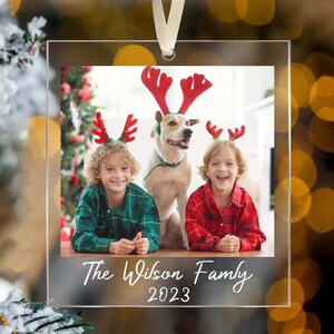 Custom Photo Acrylic Ornament, Photo Ornament, Just Married Ornament, Our First Christmas, Gift for the Couple, Christmas Bauble Decoration