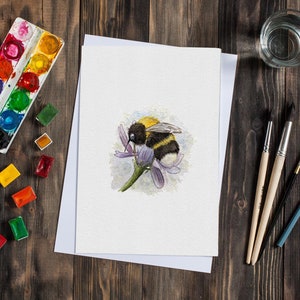 Stampa acquerello ape, arte del calabrone, arte della parete della scuola materna, illustrazione della natura della fauna selvatica, regalo per la festa della mamma, arte originale fatta a mano