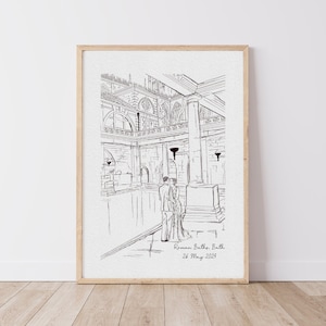 Custom Line Art Portrait | Personalised Engagement Drawing from Photo | Minimalist Couple Sketch | Wedding Gift | Anniversary Present