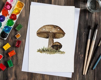 Mushroom Watercolour Art Print, Original Mushroom Painting, Woodland Wall Art Print, Boho Decor, Fungi Print, Mother's Day Gift